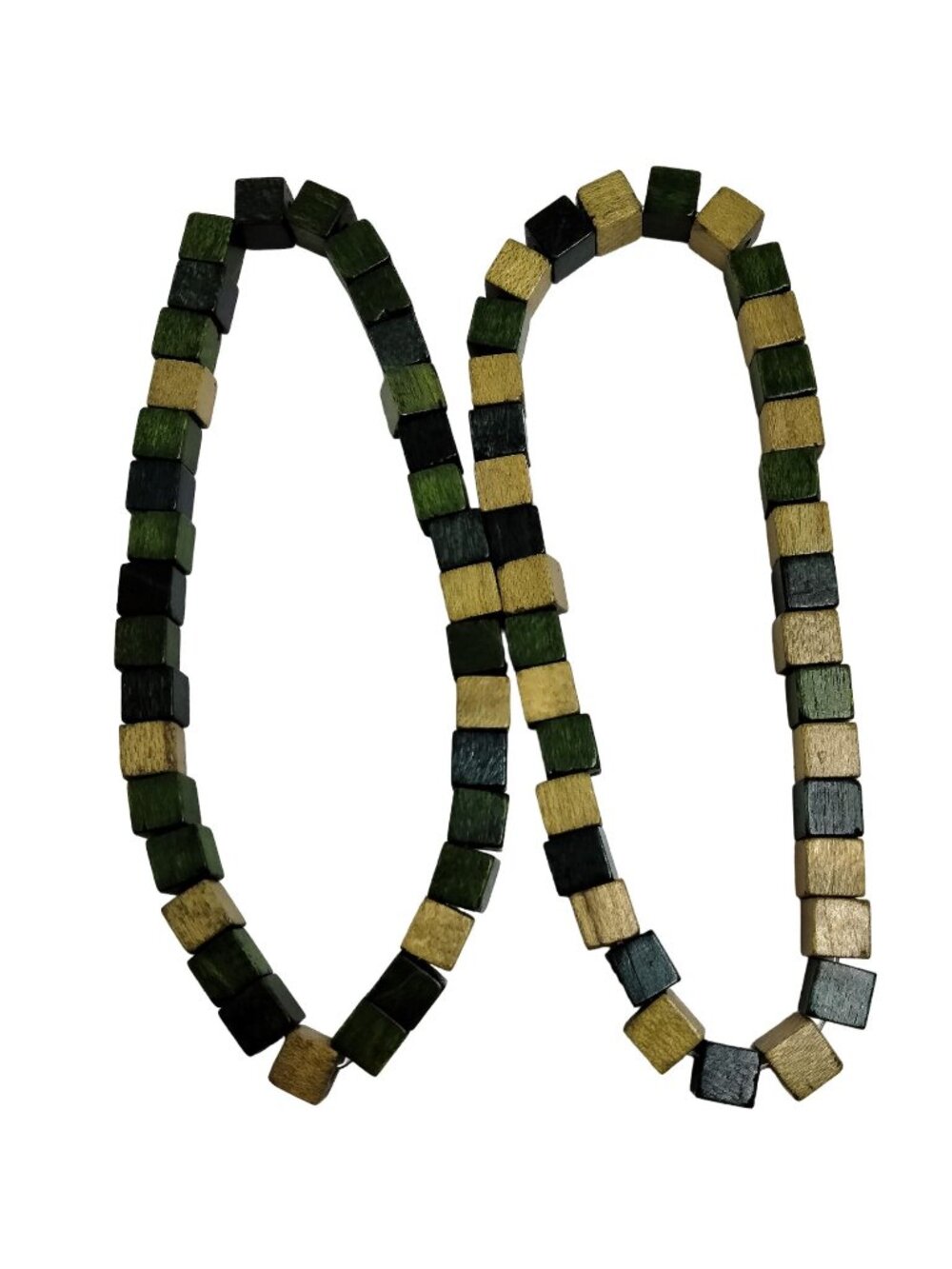 Anklets Large Bracelets Green Brown Wood Beachwear Spring Break Tropical 9 inch
